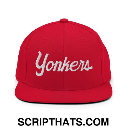 Yonkers Script Snapback Hat Red