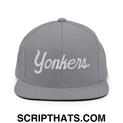 Yonkers Script Snapback Hat Silver