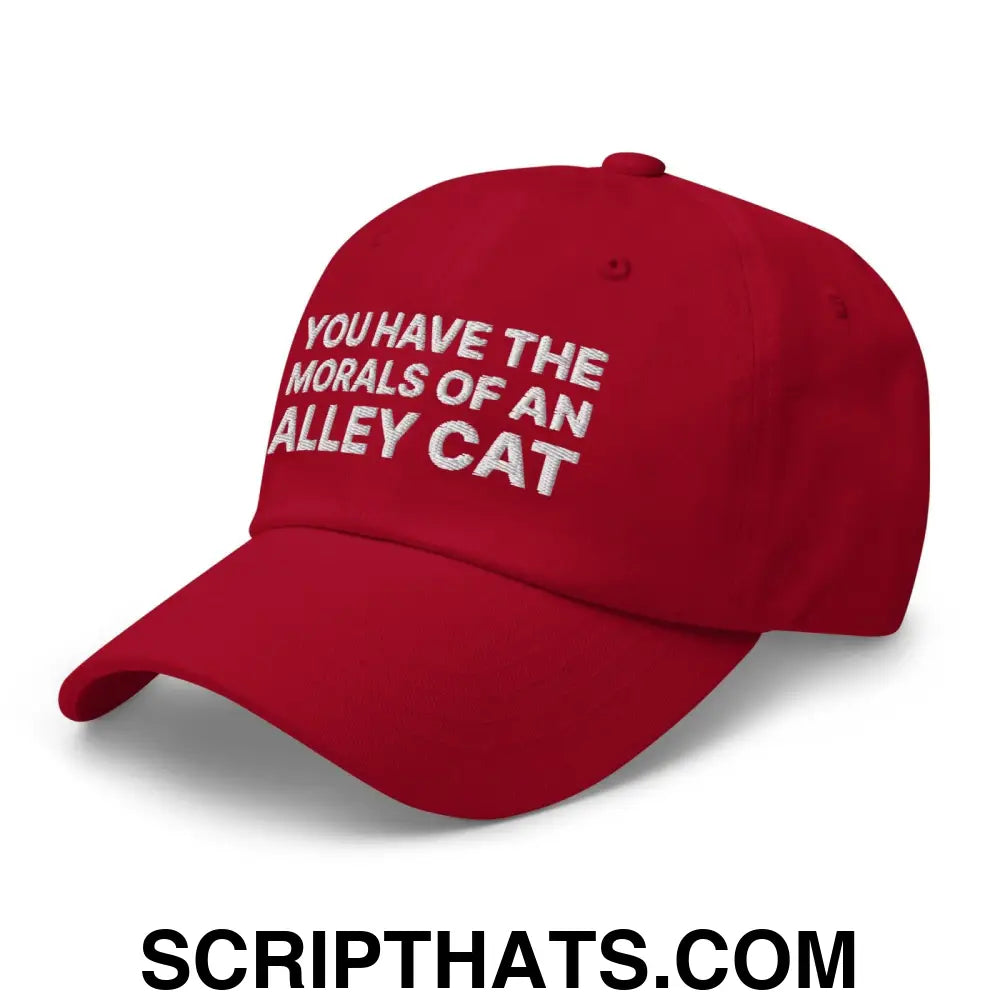 You Have The Morals of An Alley Cat Dad Hat Cranberry