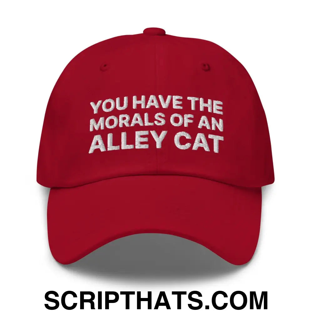 You Have The Morals of An Alley Cat Dad Hat Cranberry