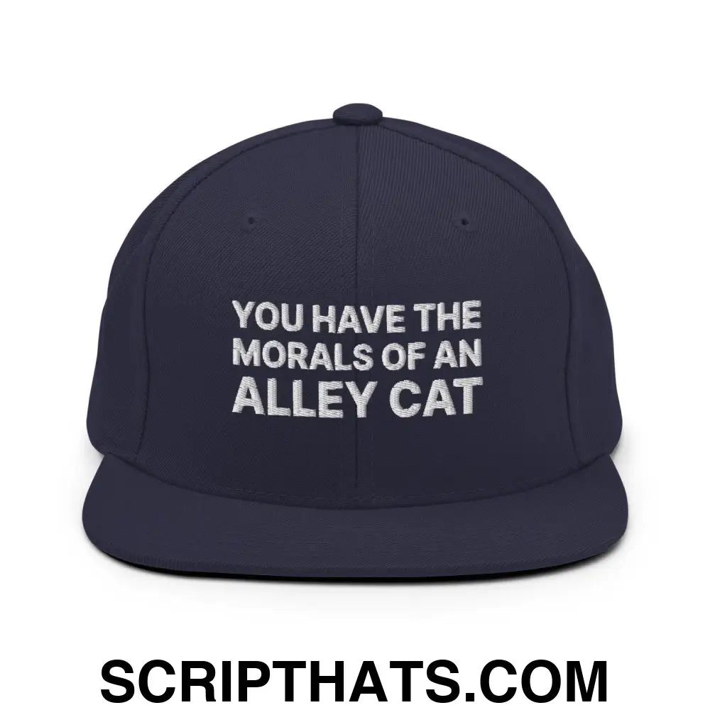 You Have The Morals of An Alley Cat Snapback Hat Navy