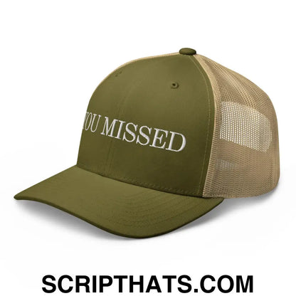 You Missed Retro Trucker Hat Moss Khaki