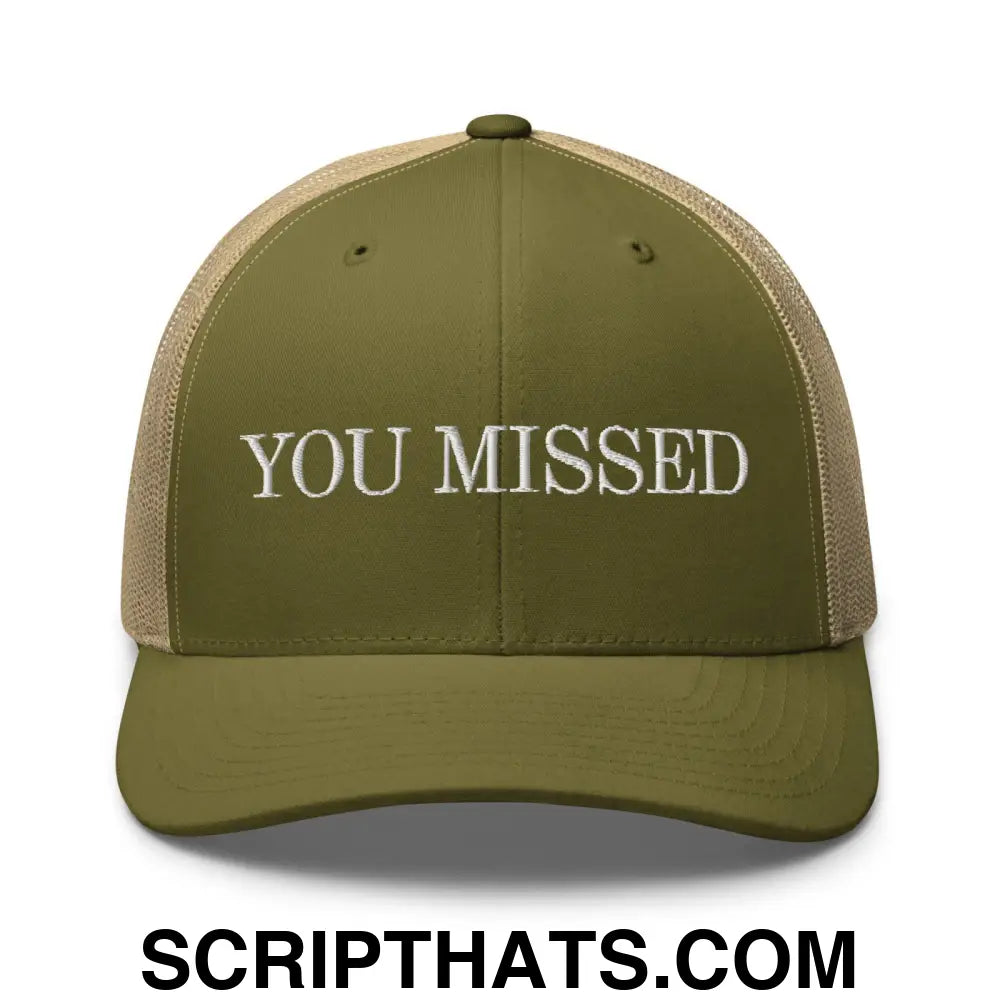 You Missed Retro Trucker Hat Moss Khaki