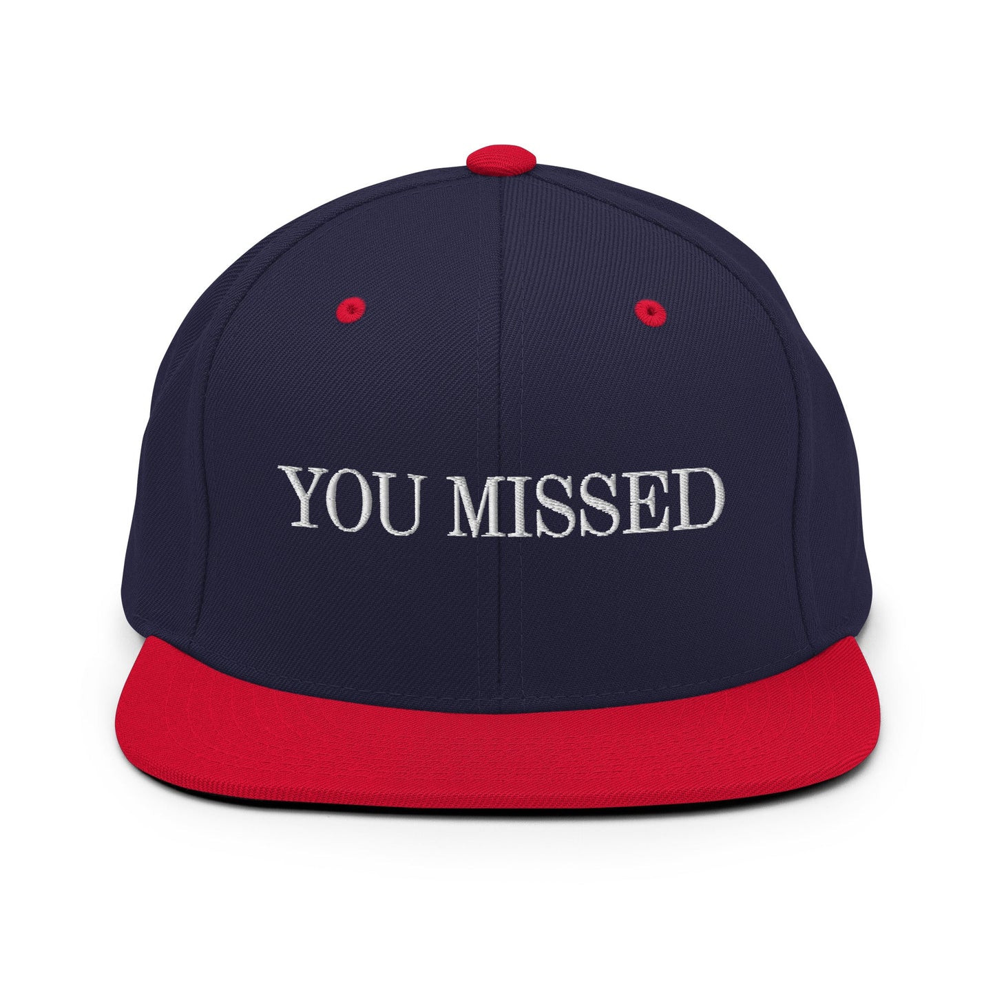 You Missed Snapback Hat Navy Red