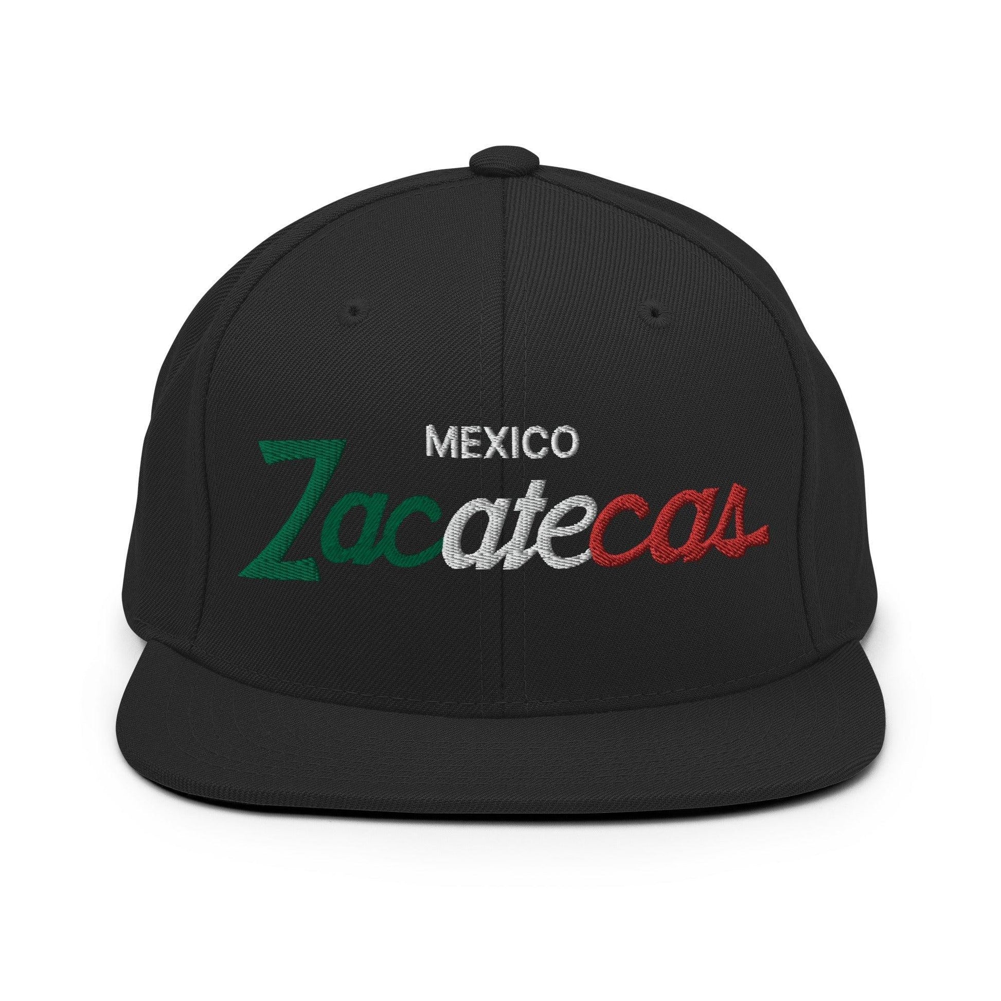 Zacatecas Mexico Vintage Sports Script Snapback Hat Black